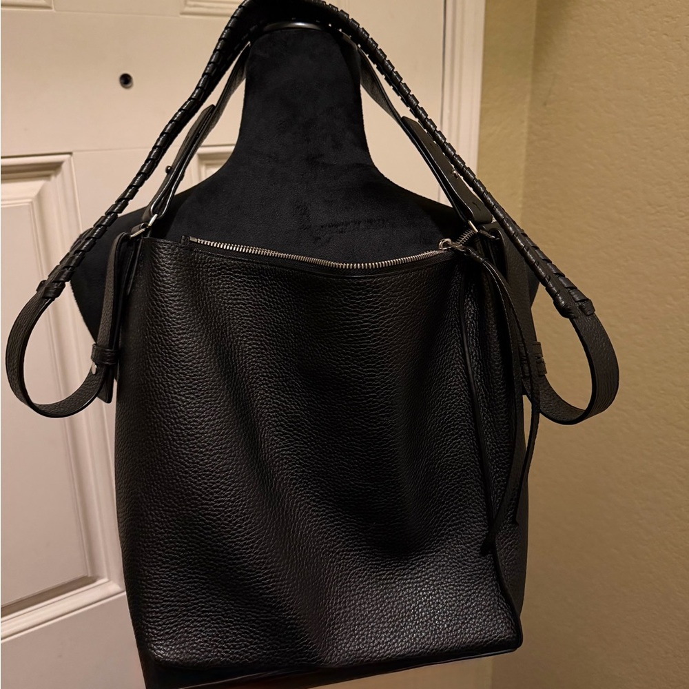 AllSaints Kita Pebbled Leather Crossbody Shoulder Bag.